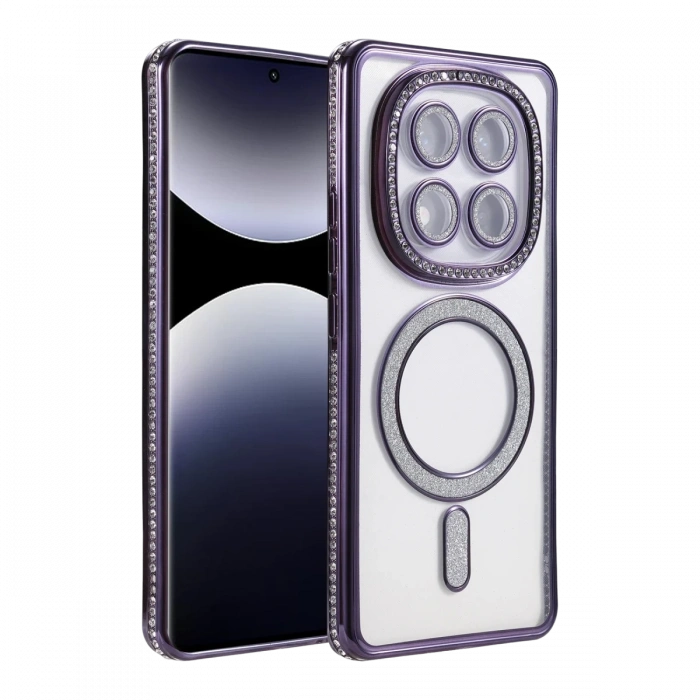 Xiaomi Redmi Note 14 Pro 5G Joke Simli Magneticsafe Kılıf - Derin Mor