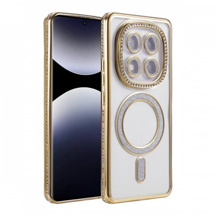Xiaomi Redmi Note 14 Pro 5G Joke Simli Magneticsafe Kılıf - Gold