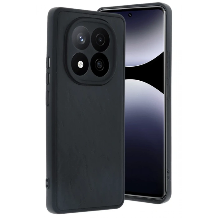 Xiaomi Redmi Note 14 Pro 5G Uyumlu Kılıf Aras Deri Kapak - Siyah
