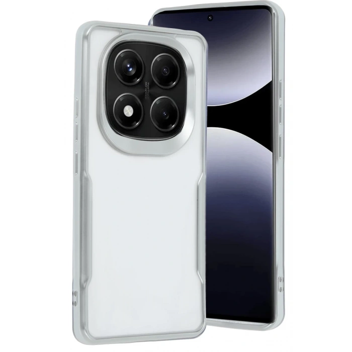 Xiaomi Redmi Note 14 Pro Plus Uyumlu Kılıf Boyi Silikon Kapak - Gümüş