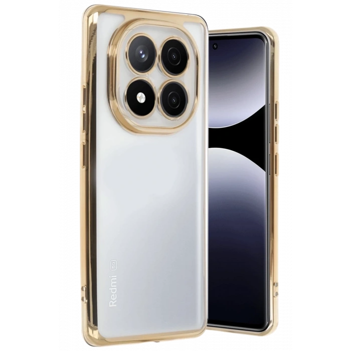 Xiaomi Redmi Note 14 Pro Plus Uyumlu Kılıf Lensli Silikon - Gold