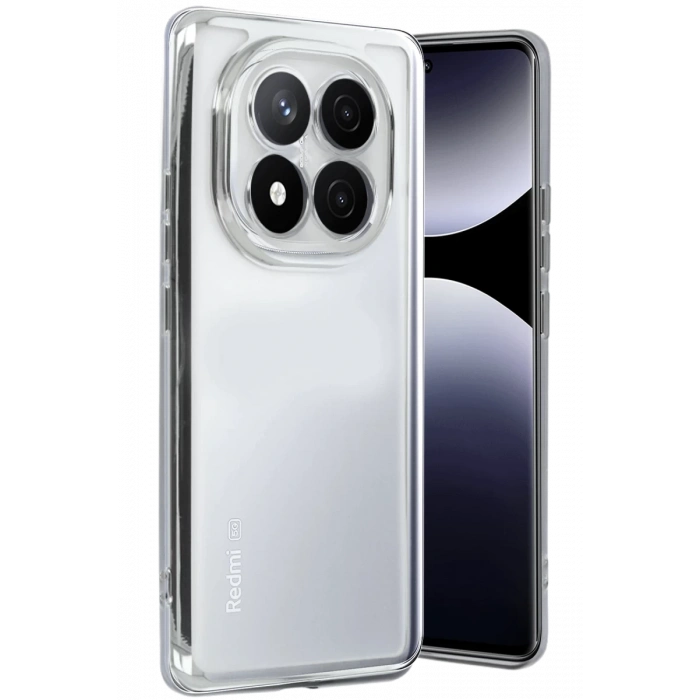 Xiaomi Redmi Note 14 Pro Plus Uyumlu Kılıf Lensli Silikon - Gümüş