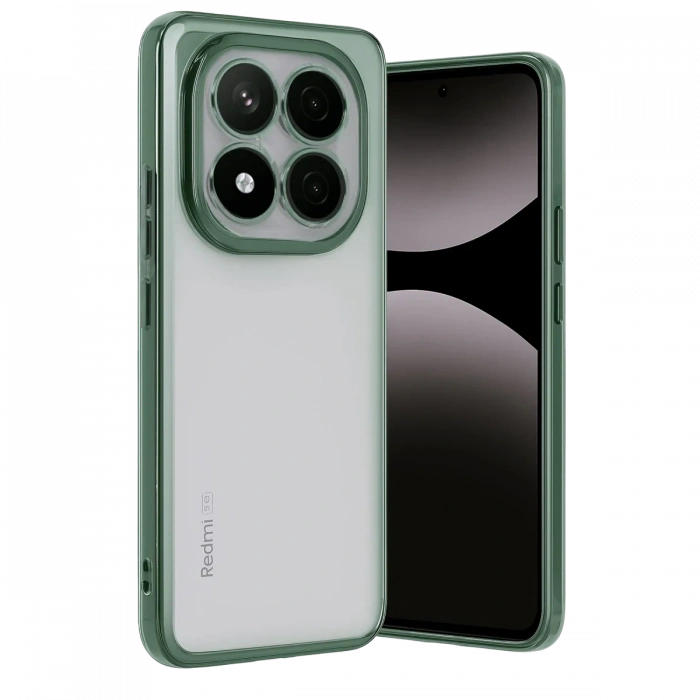 Xiaomi Redmi Note 14 Pro Plus Uyumlu Kılıf Lensli Silikon - Yeşil
