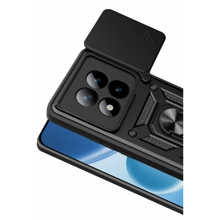 Xiaomi Redmi Note 15 Pro 5G Uyumlu Pars Lens Yüzüklü Silikon - Siyah