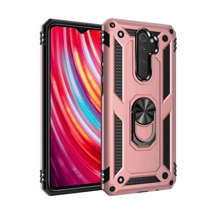 Xiaomi Redmi Note 8 Pro Uyumlu Kılıf Sofya Yüzüklü Silikon Kapak - Rose