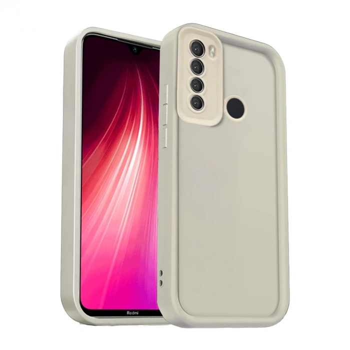 Xiaomi Redmi Note 8 Uyumlu Kılıf Viera Silikon - Krem