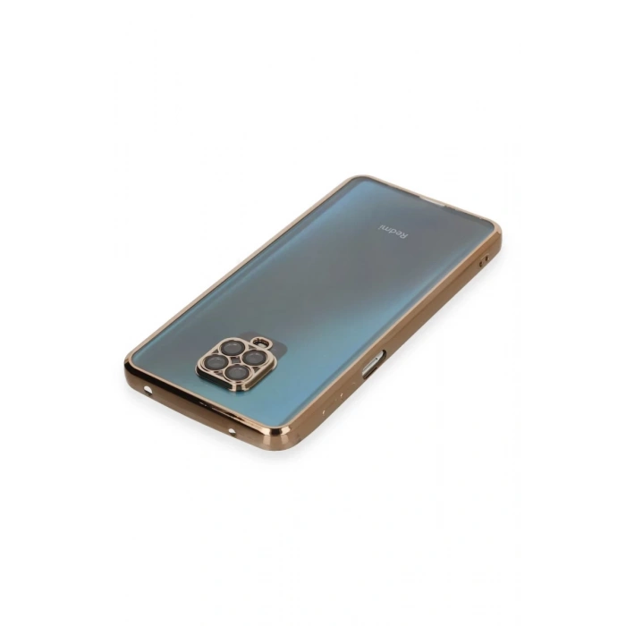 Xiaomi Redmi Note 9 Pro Uyumlu Kılıf Lensli Silikon - Gold