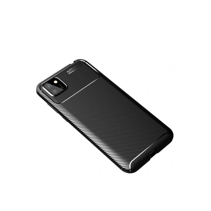 Huawei Y5P Kılıf Auto Focus Karbon Kapak - Siyah