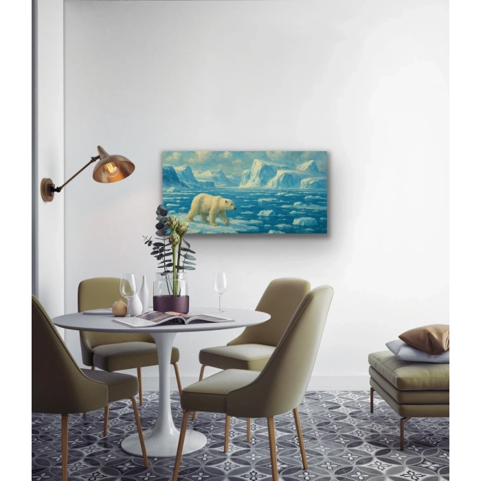 Yalnız Kutup Ayısı Kanvas Tablo 60x120cm