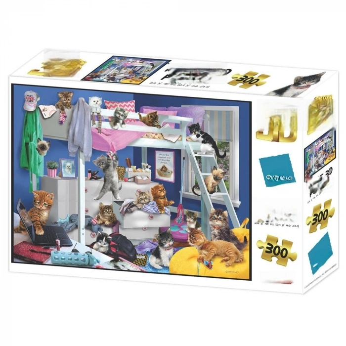 Yatak Odası Kedileri Puzzle 300 Parça