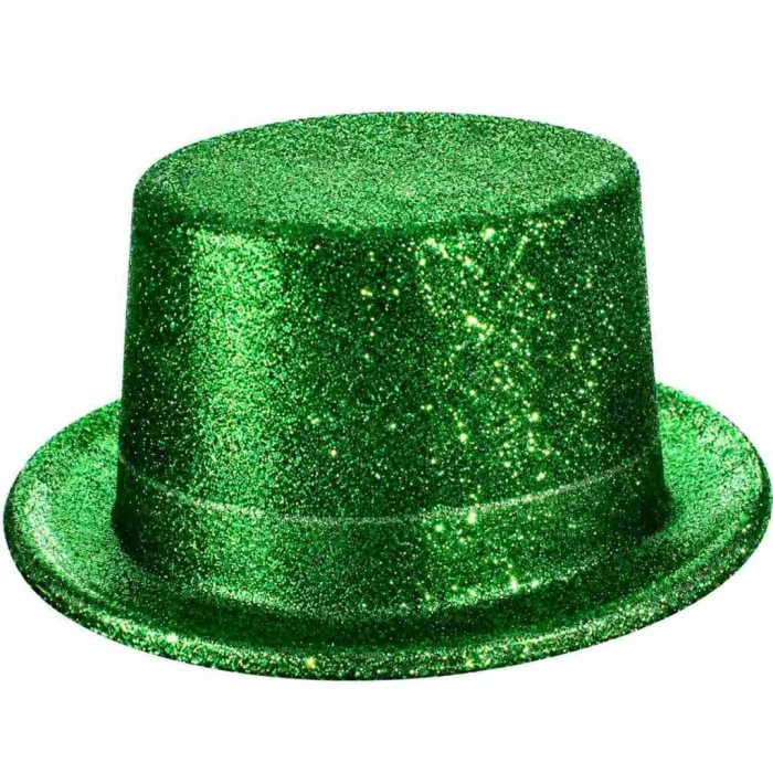 Yeşil Simli Glitter Silindir Parti Şapkası
