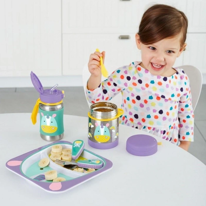 Zoo Pipetli Paslanmaz Çelik Suluk 350 ml Unicorn