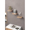 3lü Kare Duvar Rafı Ceviz