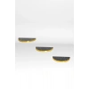 3lü Oval Duvar Rafı Gold Bendir Siyah