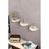 3lü Oval Duvar Rafı Krem Bej