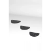 3lü Oval Duvar Rafı Siyah Mermer
