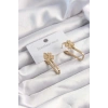 316L Çelik Gold Renk Geometrik Yonca Model Küpe