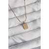 316L Çelik Gold Renk Kare Charm Model Kolye