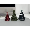 3D Baskı 3lü Spiral Yılbaşı Ağacı Seti Yıldız Tepelikli Masaüstü Süs