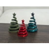 3D Baskı 3lü Spiral Yılbaşı Ağacı Seti Yıldız Tepelikli Masaüstü Süs
