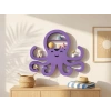 3D Baskı Ahtapot Duvar Rafı - Dekoratif Mini Raf-Mor