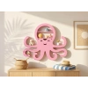 3D Baskı Ahtapot Duvar Rafı - Dekoratif Mini Raf-Pembe