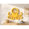 3D Baskı Ahtapot Duvar Rafı - Dekoratif Mini Raf-Sarı