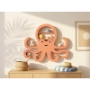 3D Baskı Ahtapot Duvar Rafı - Dekoratif Mini Raf-Turuncu