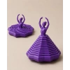 3D Baskı Balerin Figürlü Fidget Oyuncak - Hareketli Optik İllüzyon Masa Dekoru-Mor