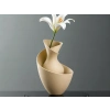 3D Baskı Bold Vazo - Akışkan Formlu Dekoratif Vazo-Bej
