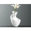 3D Baskı Bold Vazo - Akışkan Formlu Dekoratif Vazo-Beyaz