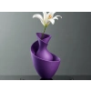 3D Baskı Bold Vazo - Akışkan Formlu Dekoratif Vazo-Mor