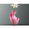 3D Baskı Bold Vazo - Akışkan Formlu Dekoratif Vazo-Pembe