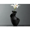 3D Baskı Bold Vazo - Akışkan Formlu Dekoratif Vazo-Siyah