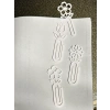 3D Baskı Çiçek Figürlü Ataç ve Kitap Ayracı - 8li Set - Beyaz