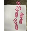 3D Baskı Çiçek Figürlü Ataç ve Kitap Ayracı - 8li Set - Pembe