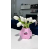 3D Baskı Çiçek Formlu Vazo Sakura Çiçeği Şeklinde Dekoratif Modern Çiçek Vazosu Pembe