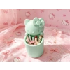 3D Baskı Fiyonklu Sevimli Kedi Figürlü Kalemlik - Masaüstü Organizer - Mint