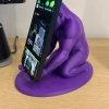 3D Baskı Goril Telefon Tutucu - Kaslı Goril Masaüstü Telefon Standı-Mor