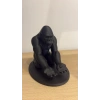 3D Baskı Goril Telefon Tutucu - Kaslı Goril Masaüstü Telefon Standı-Siyah