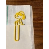 3D Baskı Gözlüklü Sevimli Köpek Figürlü Kitap Ayracı 4lü - - Sarı