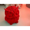 3D Baskı Hareketli Baykuş Figürü - Eklemli Flexi Oyuncak - Kırmızı