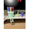 3D Baskı Hareketli Gülen Kalemlik - Eklemli Masaüstü Organizer - Mint