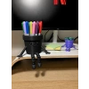 3D Baskı Hareketli Gülen Kalemlik - Eklemli Masaüstü Organizer - Siyah