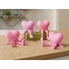 3D Baskı Hareketli Kalp Figürü - Eklemli Dekoratif Oyuncak (1 Adet)-Pembe