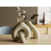 3D Baskı Interlocking Vazo - İç İçe Geçen Dekoratif Vazo-Bej