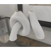 3D Baskı Interlocking Vazo - İç İçe Geçen Dekoratif Vazo-Bej