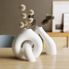 3D Baskı Interlocking Vazo - İç İçe Geçen Dekoratif Vazo-Beyaz