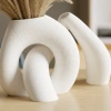 3D Baskı Interlocking Vazo - İç İçe Geçen Dekoratif Vazo-Beyaz