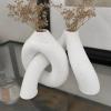 3D Baskı Interlocking Vazo - İç İçe Geçen Dekoratif Vazo-Beyaz